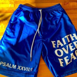 Faith over Fear Shorts.  Mens size medium, never worn.